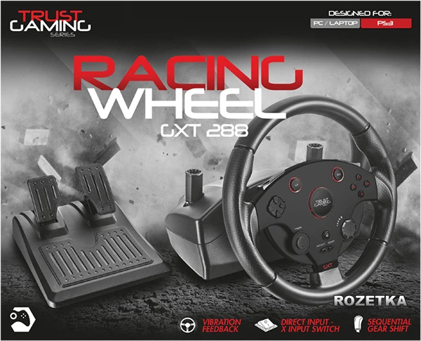 Проводной руль Trust GXT 288 Racing Wheel PC/PS3 Black (TR20293