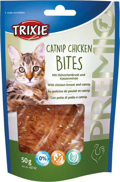 Лакомство для кошек Trixie 42742 Catnip Chicken Bites куриная грудка и кошачья мята 50г (TX-42742) 4011905427423 - изображение 2