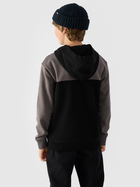 Дитяче худі на флісі 4F SWEATSHIRT M1222 128 Чорний 4FJWAW24TSWSM1222-20S - изображение 2