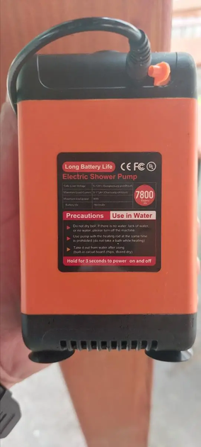 Комплект Портативний душ на акумуляторі 7800 mAh туристичний похідний переносний з датчиком температури + Термометр-гігрометр кімнатний - зображення 8