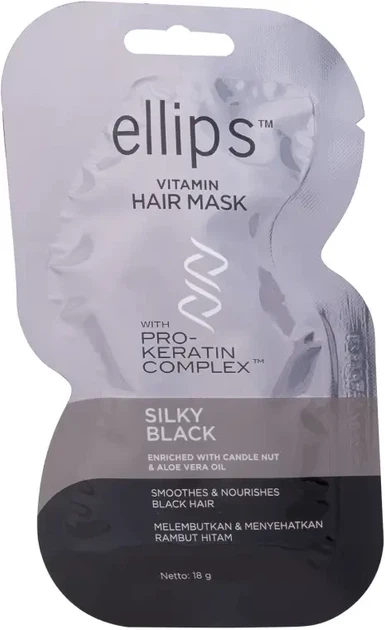 Маска для волосся Шовкова ніч з про-кератиновим комплексом Ellips Hair Mask Silky Black 18 г - Фото 1 Маска для волосся Шовкова ніч з про-кератиновим комплексом Ellips Hair Mask Silky Black 18 г - зображення 1