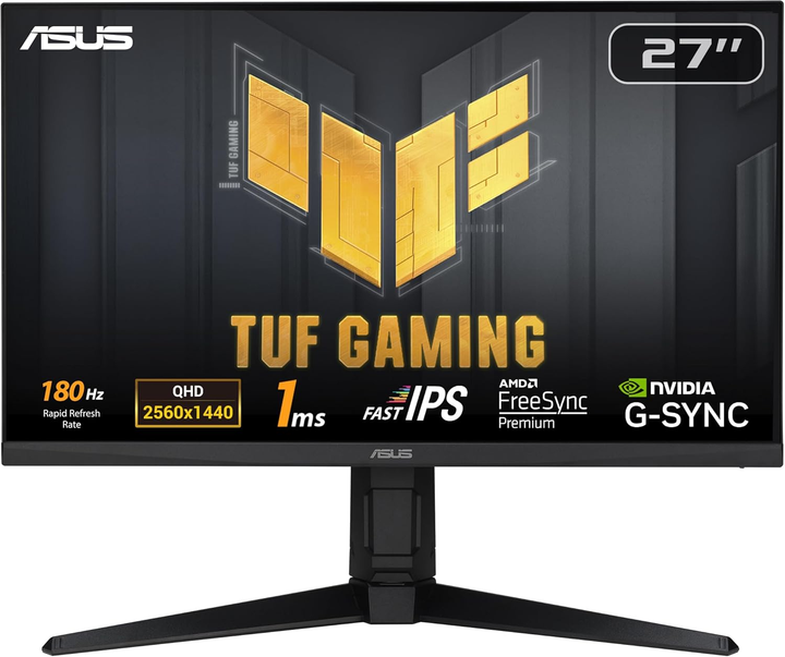 Монітор 27" Asus TUF Gaming VG27AQL3A (90LM09A0-B01370) 2K QHD / Fast IPS 180HZ / 1ms / DisplayHDR 400 / AMD FreeSync Premium / G-Sync Compatible / Flicker-free / Shadow Boost / HAS / Pivot - зображення 1