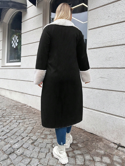 Дубленка из искусственной кожи женская SHEIN GD-00084906 2XL Черная (DN4012300004279) 