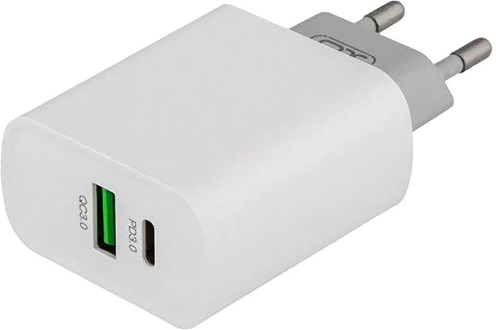 Мережевий зарядний пристрій XO L64 USB-A USB-C 18W White (L64.white) - Фото 1 Мережевий зарядний пристрій XO L64 USB-A USB-C 18W White (L64.white) - зображення 1