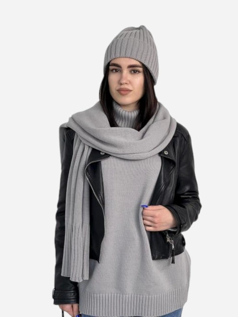 Шарф женский ARTKNIT Sofia Wool 38230 Серый (4823093427624) - изображение 2