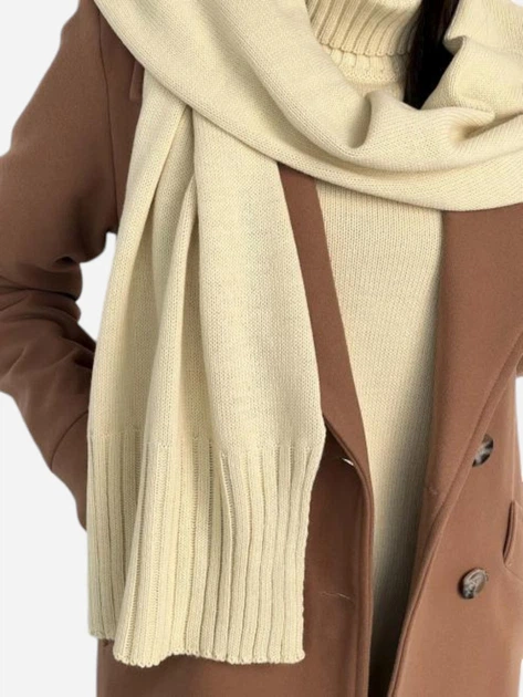 Шарф женский ARTKNIT Sofia Wool 38228 Сливочный (4823093427648) - изображение 6