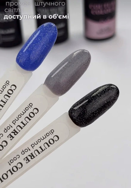 Топ для нігтів зі світловідбиваючим ефектом Diamond Top Coat Couture Colour 9 мл - изображение 7