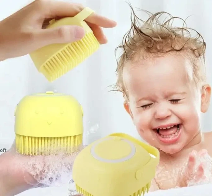 Cиликонова масажна щітка мочалка YELLOW Silicone Massage Bath - Фото 3 Cиликонова масажна щітка мочалка YELLOW Silicone Massage Bath - зображення 3