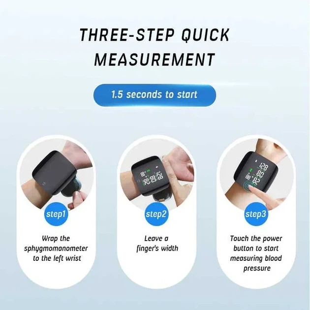 Автоматический Тонометр на Запястье с Голосовым Монитором Blood Pressure Monit - изображение 5