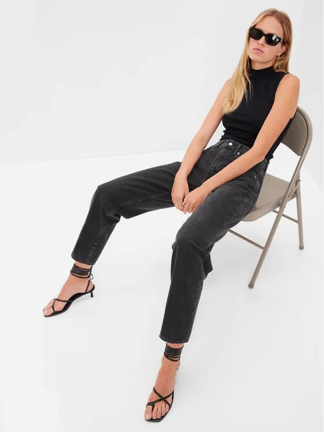 Jeansy mom fit damskie GAP 406726-00 30 Czarne (1200112059197) - obraz 5