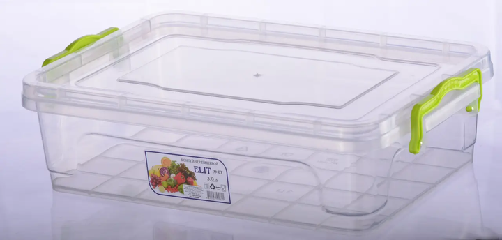Контейнер пищевой "AL-Plastik" Elit №3 плоский 3л (310 * 205 * 89 мм) - изображение 3