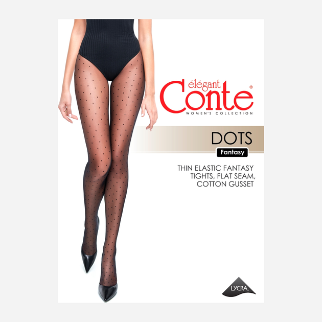 Колготы женские Conte Elegant Ce Fantasy Dots 4 р Черные (5904988521241) 