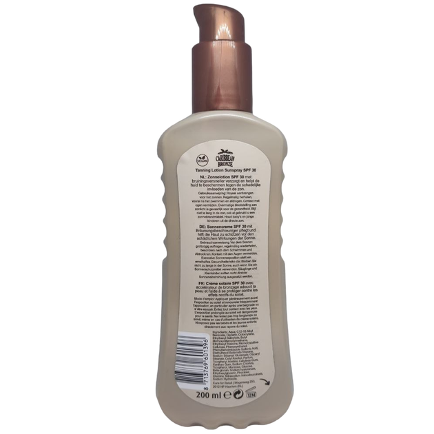 Сонцезахисний лосьйон Caribbean Bronze Tanning Lotion SPF30 для засмаги 200 мл - зображення 2