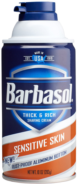 Крем-пена для бритья Barbasol Sensitive Skin Чувствительная кожа 283 г ...