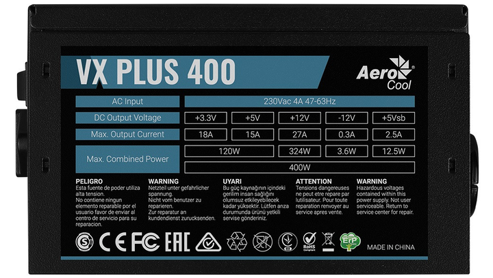 Блок живлення AeroCool VX Plus 400 400W 19594 - изображение 5