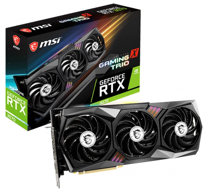 Відеокарта MSI PCI-Ex GeForce RTX 3070 Gaming X Trio 8GB GDDR6 (256bit) (14000) (HDMI, 3 x DisplayPort) Refurbished - зображення 4