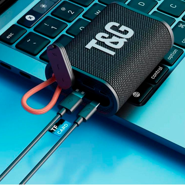 Портативна Bluetooth колонка TG396 з RGB підсвічуванням і функцією гучного зв'язку, радіо, чорна - зображення 3