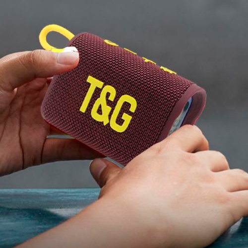 Портативная Bluetooth колонка TG396 с RGB подсветкой и функцией громкой связи, радио, бордовая - изображение 2
