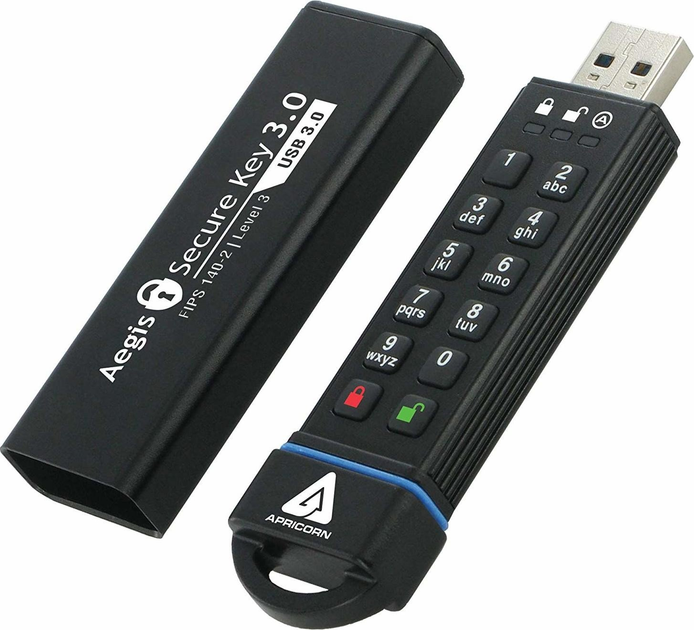 Pendrive Apricorn Aegis Secure Key 120GB USB 3.0 Black (ASK3-120GB) - obraz 1