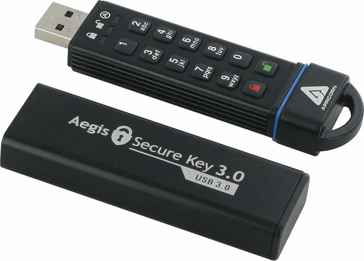 Флеш пам'ять Apricorn Aegis Secure Key 120GB USB 3.0 Black (ASK3-120GB) - зображення 2