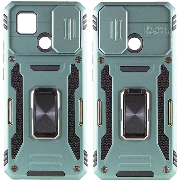 Чохол зі шторкою для камери Camshield Army Ring для Xiaomi Redmi 9C та Xiaomi Redmi 10A, ударостійкий кейс з кільцем-тримачем та функцією підставки Light Green - Фото 3 Чохол зі шторкою для камери Camshield Army Ring для Xiaomi Redmi 9C та Xiaomi Redmi 10A, ударостійкий кейс з кільцем-тримачем та функцією підставки Light Green - изображение 3