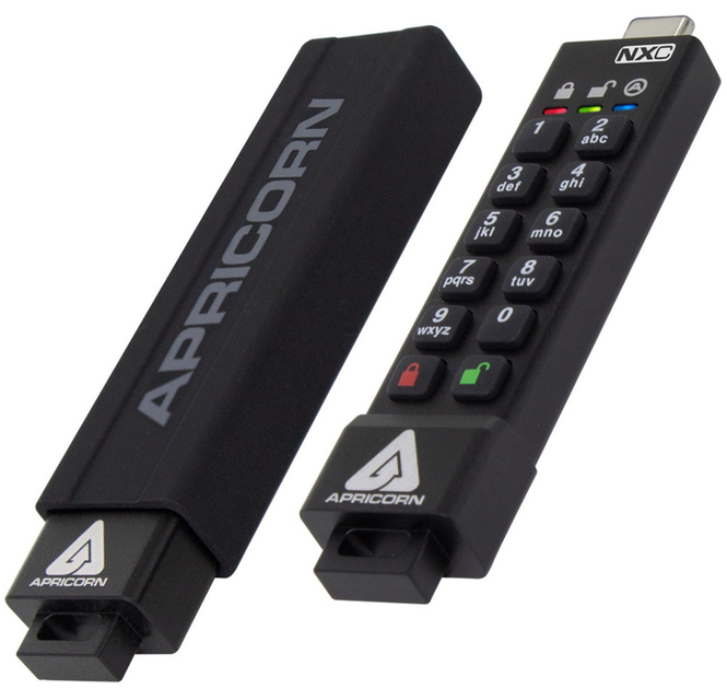 Pendrive Apricorn Aegis Secure Key 3NXC 4GB USB-C 3.2 Black (ASK3-NXC-4GB) - obraz 1