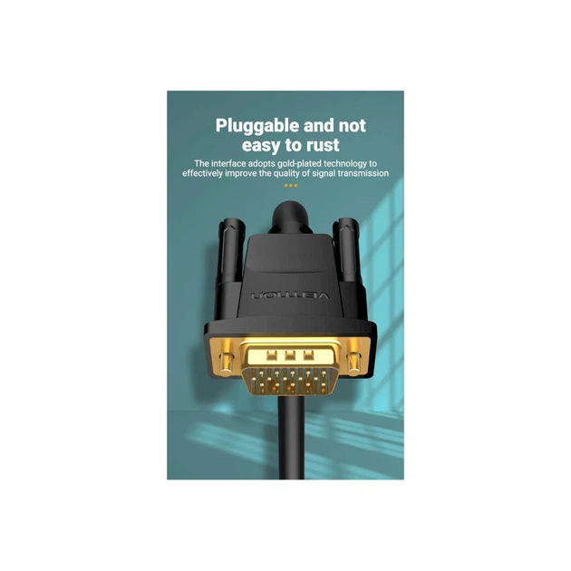 Кабель мультимедийный VGA M to VGA M 2.0m ferrite Vention (DAEBH) - Фото 9 Кабель мультимедийный VGA M to VGA M 2.0m ferrite Vention (DAEBH) - изображение 9