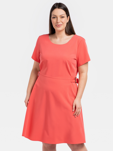 Sukienka trapezowa damska Plus Size Karko SC253 52 Koralowa (5903676222743) - obraz 1