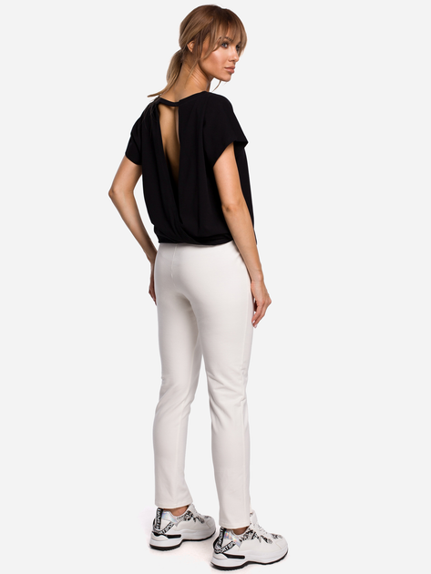 Spodnie slim fit damskie Made Of Emotion M493 XL Ecru (5903068475443) - obraz 4