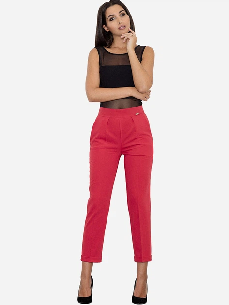 Spodnie slim fit damskie Figl M552 S Czerwone (5902194337946) - obraz 3
