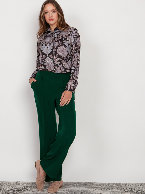 Spodnie dzwony damskie Lanti SD124 34/36 Ciemnozielone (5904252720622) - obraz 5