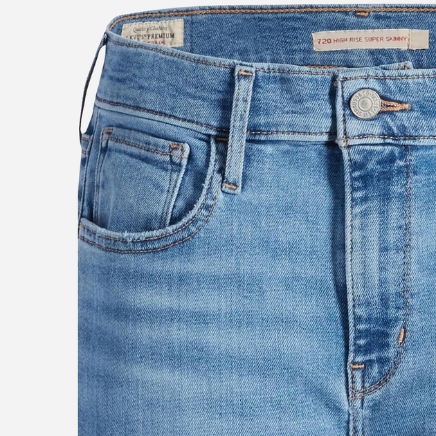 Jeansy skinny damskie Levi's 720 Hirise Super Skinny 52797-0357 24-32 Niebieskie (5401105545994) - obraz 10
