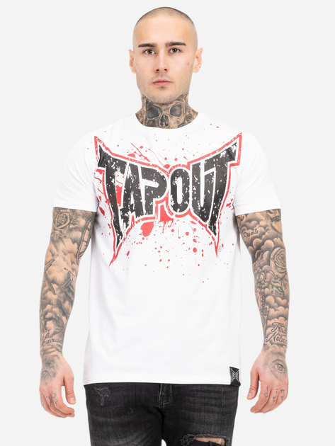Футболка хлопковая длинная мужская Tapout 940053-7536 S Белая с принтом ...