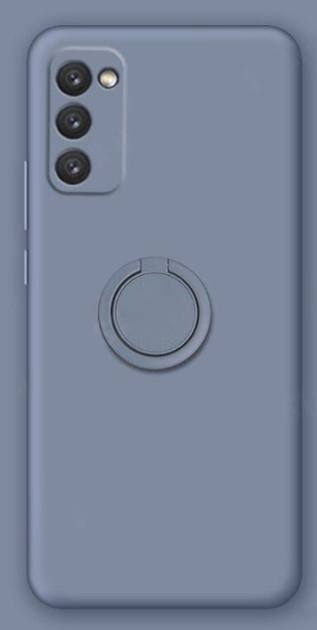 Силиконовый чехол Soft Touch с кольцом-держателем для Samsung Galaxy S21 FE Серо-синий - Фото 1 Силиконовый чехол Soft Touch с кольцом-держателем для Samsung Galaxy S21 FE Серо-синий - изображение 1