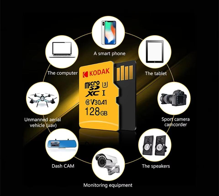 Високошвидкісна карта пам'яті Kodak micro SDХС 128Гб - изображение 2