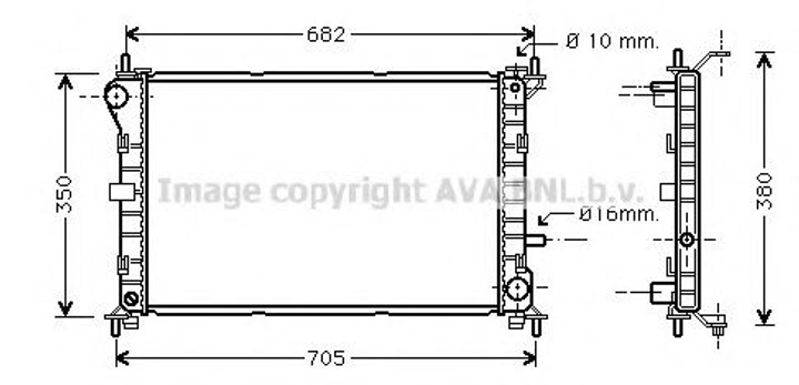 FD2264 AVA Радіатор охолодження FOCUS 1.4 1.6 1.8 98- Ava (FD2264) - изображение 1