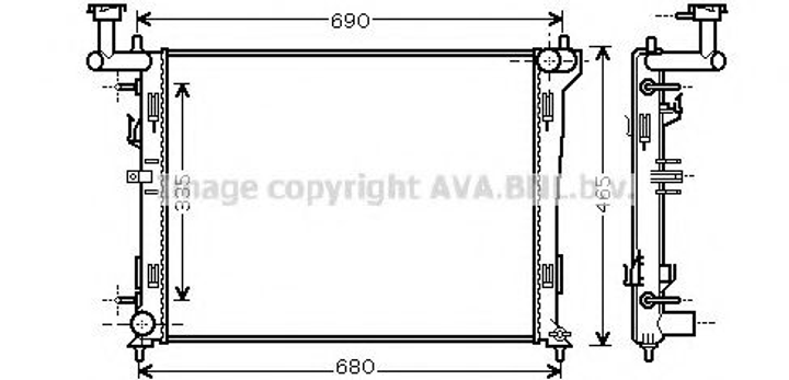 HYA2180 AVA радіатор охолодження Ceed 1.4/2.0 07- Ava (HYA2180) - зображення 1