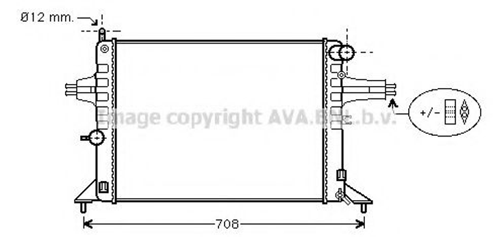 OL2272 AVA Радіатор охолодження ASTRA G 1.4 MT -AC 98- (вир-во AVA) Ava (OL2272) - зображення 1