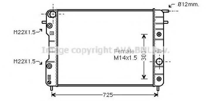 OLA2202 AVA Радіатор охолодження OMEGA B 20/5/30 AT 94-99 (Ava) Ava (OLA2202) - зображення 1