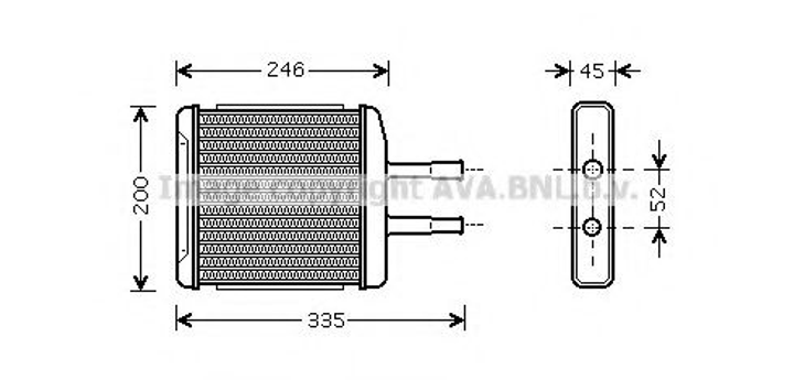 DW6059 AVA Радіатор опалення Evanda, Chevrolet Epica Ava (DW6059) - изображение 1