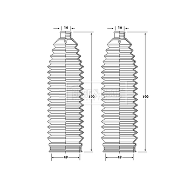 Комплект гофрированных кожухов, механизм рулевого Borg & Beck BSG3421 Borg & Beck (BSG3421) - изображение 2