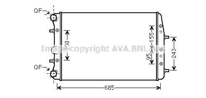 VNA2374 AVA Радіатор охолодження VW FOX (2004) 1.4 Ava (VNA2374) - зображення 1