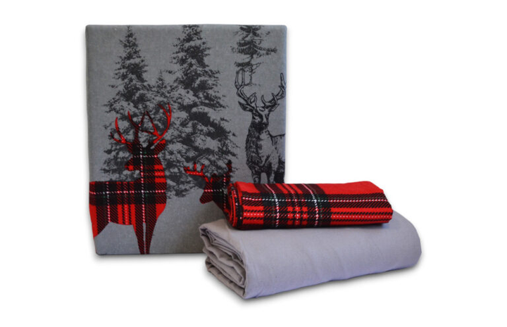 Комплект постільної білизни First Choice Flanel Євро 200×220 см Байка Червоні олені - зображення 6
