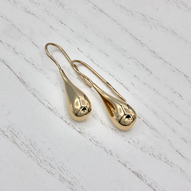 Серебряные Серьги Капля gold SE - Фото 3 Серебряные Серьги Капля gold SE - изображение 3