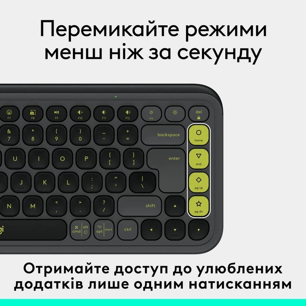 Клавiатура бездротова Logitech Pop Icon Keys Graphite (920-013157) - зображення 6