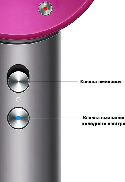 Профессиональный фен Magic Hair 5в1 с турбо режимом и ионизацией стайлер SmartX 5 магнитных насадкок для укладки волос 1600 Вт Розовый Фуксия - изображение 4