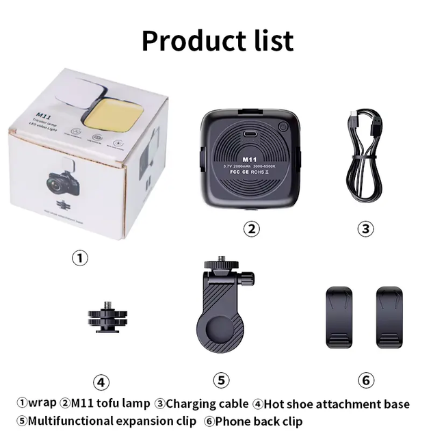 Видеосвет OG M11 Tricolor LED Lamp 3000-9900K 3000mAh Black - изображение 5