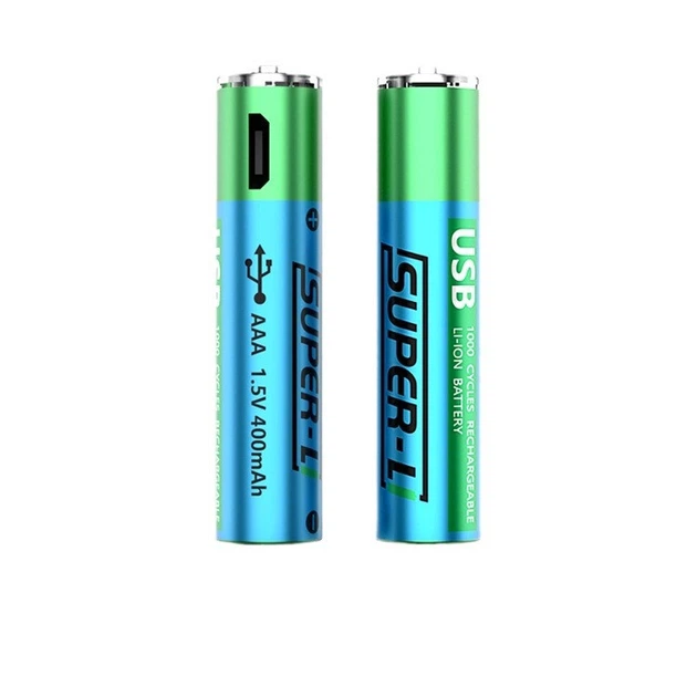 Акумулятор з USB Micro зарядкою Super-L Li-Ion AAA 1.5V 400 mАh - зображення 3