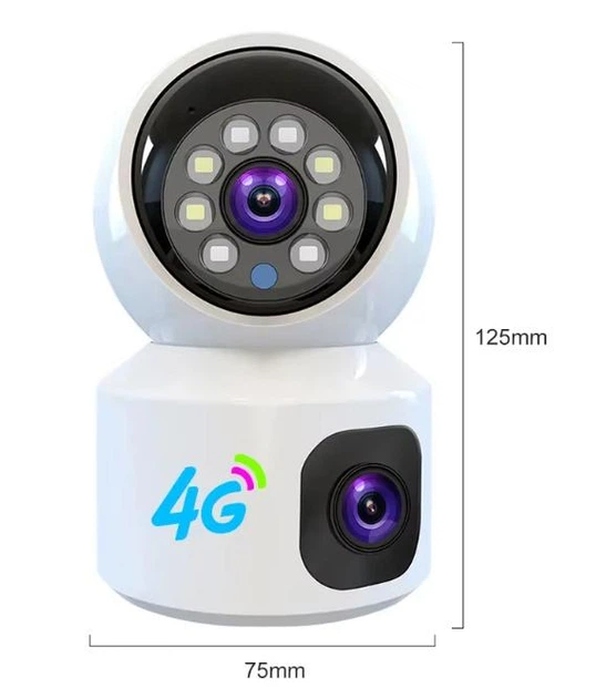 Камера наблюдения 4G V380 pro внутренняя двойная поворотная 4 Мп видеонаблюдения в помещении - изображение 4