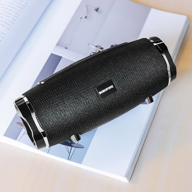 Портативная блютуз колонка BOROFONE Rich sound IPX5 BR3 |AUX, SD-card, Bluetooth, USB, FM-Radio| Черный - Фото 1 Портативная блютуз колонка BOROFONE Rich sound IPX5 BR3 |AUX, SD-card, Bluetooth, USB, FM-Radio| Черный - изображение 1
